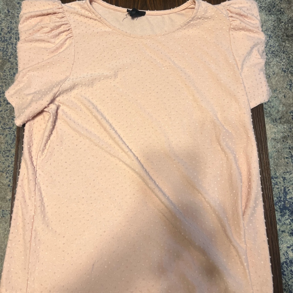 W5 Pink Ruched Cap Sleeve Blouse Size Large